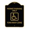 Signmission Accessible Permit Parking Tow-Away Zone, Black & Gold Aluminum Sign, 18" x 24", BG-1824-24354 A-DES-BG-1824-24354 - alternate 1